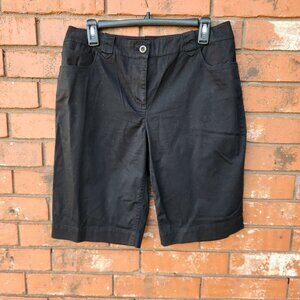 Black Basic Cotton Shorts 5 Belt Loops Chico's Size 1 US 8